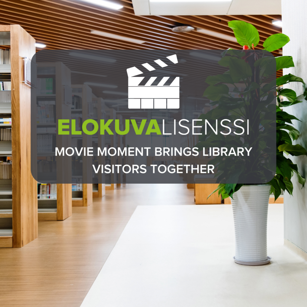 Movie moment brings library visitors together.
